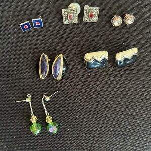 6 pairs Elegant multi colored Purple Earrings